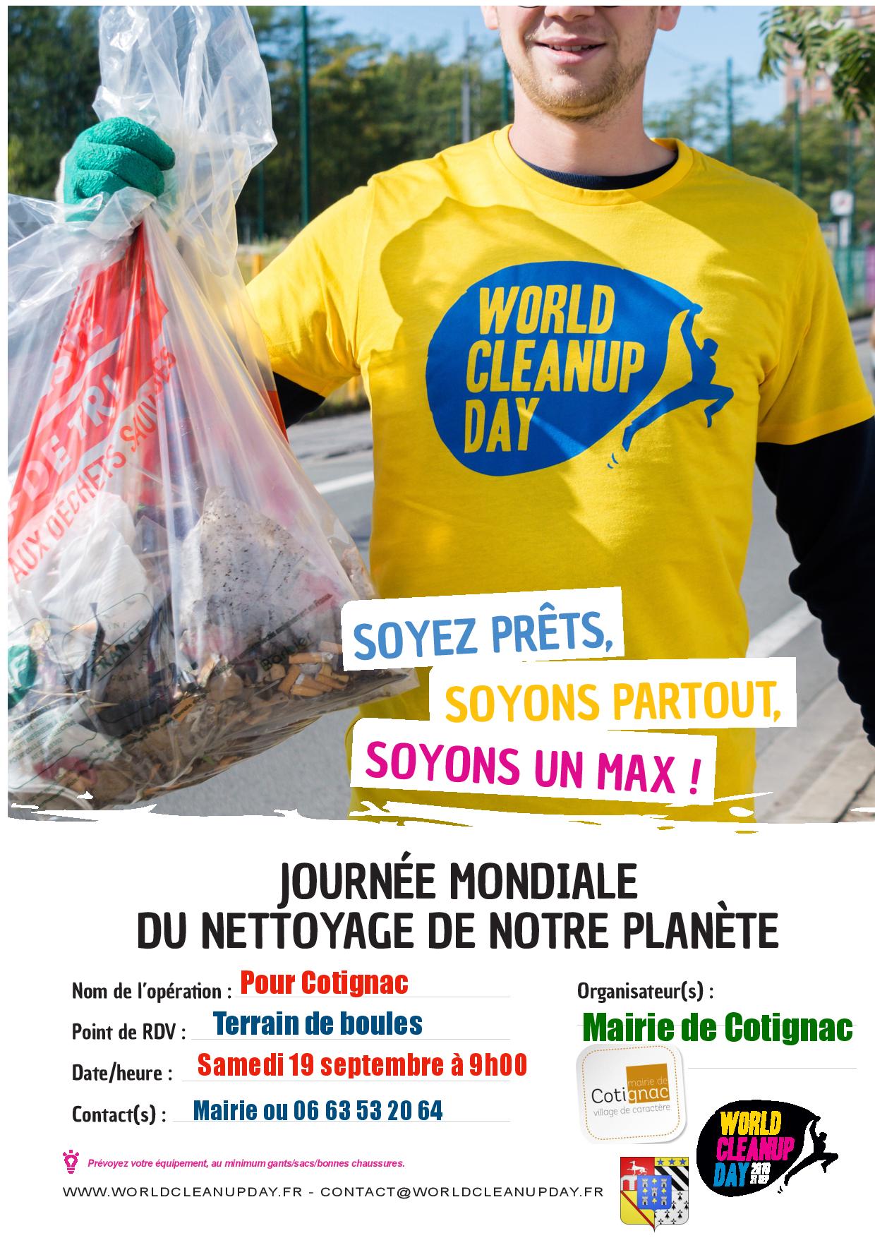 Journée mondiale du nettoyage de notre planète :